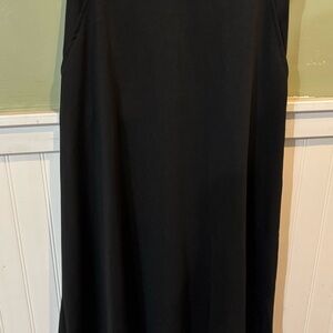 Black Midi A-Line Skirt